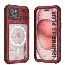 Load image into Gallery viewer, iPhone 15 Plus Metal Extreme 2.0 Series Aluminum Waterproof Case IP68 W/Buillt in Screen Protector [Red-Black]
