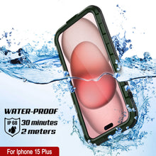 Load image into Gallery viewer, iPhone 15 Plus Metal Extreme 2.0 Series Aluminum Waterproof Case IP68 W/Buillt in Screen Protector [Dark-Green]
