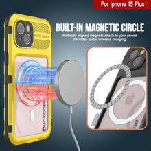 Load image into Gallery viewer, iPhone 15 Plus Metal Extreme 2.0 Series Aluminum Waterproof Case IP68 W/Buillt in Screen Protector [Yellow]
