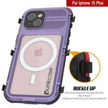 Load image into Gallery viewer, iPhone 15 Plus Metal Extreme 2.0 Series Aluminum Waterproof Case IP68 W/Buillt in Screen Protector [Purple]
