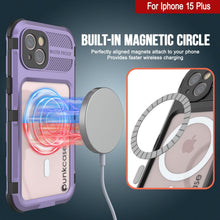 Load image into Gallery viewer, iPhone 15 Plus Metal Extreme 2.0 Series Aluminum Waterproof Case IP68 W/Buillt in Screen Protector [Purple]
