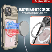 Load image into Gallery viewer, iPhone 15 Plus Metal Extreme 2.0 Series Aluminum Waterproof Case IP68 W/Buillt in Screen Protector [Gold]
