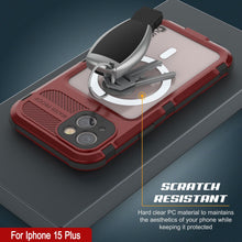 Load image into Gallery viewer, iPhone 15 Plus Metal Extreme 2.0 Series Aluminum Waterproof Case IP68 W/Buillt in Screen Protector [Red-Black]
