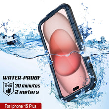 Load image into Gallery viewer, iPhone 15 Plus Metal Extreme 2.0 Series Aluminum Waterproof Case IP68 W/Buillt in Screen Protector [Blue]

