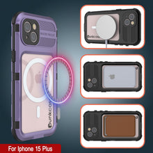 Load image into Gallery viewer, iPhone 15 Plus Metal Extreme 2.0 Series Aluminum Waterproof Case IP68 W/Buillt in Screen Protector [Purple]
