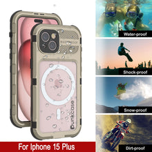 Load image into Gallery viewer, iPhone 15 Plus Metal Extreme 2.0 Series Aluminum Waterproof Case IP68 W/Buillt in Screen Protector [Gold]
