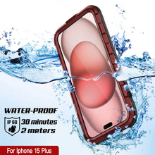 Load image into Gallery viewer, iPhone 15 Plus Metal Extreme 2.0 Series Aluminum Waterproof Case IP68 W/Buillt in Screen Protector [Red-Black]
