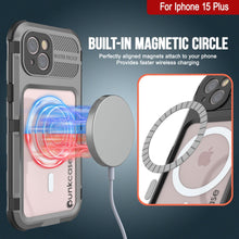 Load image into Gallery viewer, iPhone 15 Plus Metal Extreme 2.0 Series Aluminum Waterproof Case IP68 W/Buillt in Screen Protector [Silver]
