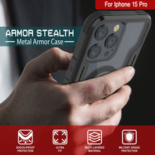Load image into Gallery viewer, Punkcase iPhone 15 Pro Armor Stealth MAG Defense Case Protective Military Grade Multilayer Cover [Black]
