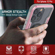 Load image into Gallery viewer, Punkcase iPhone 15 Pro Armor Stealth MAG Defense Case Protective Military Grade Multilayer Cover [Rose-Gold]
