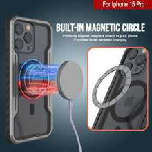 Load image into Gallery viewer, Punkcase iPhone 15 Pro Armor Stealth MAG Defense Case Protective Military Grade Multilayer Cover [Grey-Black]
