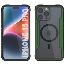 Load image into Gallery viewer, Punkcase iPhone 15 Pro Armor Stealth MAG Defense Case Protective Military Grade Multilayer Cover [Dark Green]
