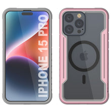 Load image into Gallery viewer, Punkcase iPhone 15 Pro Armor Stealth MAG Defense Case Protective Military Grade Multilayer Cover [Rose-Gold]
