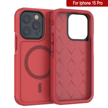 Load image into Gallery viewer, PunkCase iPhone 15 Pro Case, [Spartan 2.0 Series] Clear Rugged Heavy Duty Cover W/Built in Screen Protector [red]
