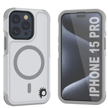 Load image into Gallery viewer, PunkCase iPhone 15 Pro Case, [Spartan 2.0 Series] Clear Rugged Heavy Duty Cover W/Built in Screen Protector [white]
