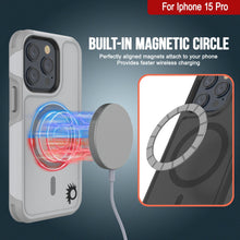 Load image into Gallery viewer, PunkCase iPhone 15 Pro Case, [Spartan 2.0 Series] Clear Rugged Heavy Duty Cover W/Built in Screen Protector [white]
