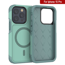 Load image into Gallery viewer, PunkCase iPhone 15 Pro Case, [Spartan 2.0 Series] Clear Rugged Heavy Duty Cover W/Built in Screen Protector [teal]

