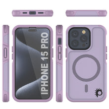 Load image into Gallery viewer, PunkCase iPhone 15 Pro Case, [Spartan 2.0 Series] Clear Rugged Heavy Duty Cover W/Built in Screen Protector [lilac]
