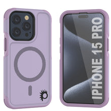 Load image into Gallery viewer, PunkCase iPhone 15 Pro Case, [Spartan 2.0 Series] Clear Rugged Heavy Duty Cover W/Built in Screen Protector [lilac]
