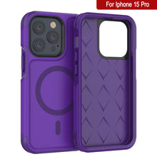 Load image into Gallery viewer, PunkCase iPhone 15 Pro Case, [Spartan 2.0 Series] Clear Rugged Heavy Duty Cover W/Built in Screen Protector [purple]

