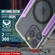 Load image into Gallery viewer, Punkcase iPhone 15 Pro Max Armor Stealth MAG Defense Case Protective Military Grade Multilayer Cover [Rainbow]
