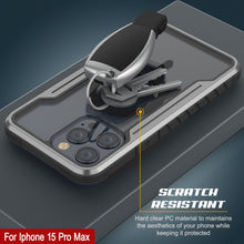 Load image into Gallery viewer, Punkcase iPhone 15 Pro Max Armor Stealth MAG Defense Case Protective Military Grade Multilayer Cover [Grey-Black]
