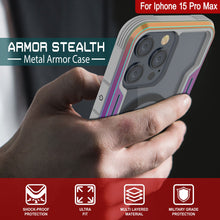 Load image into Gallery viewer, Punkcase iPhone 15 Pro Max Armor Stealth MAG Defense Case Protective Military Grade Multilayer Cover [Rainbow]
