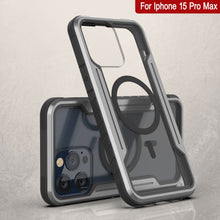 Load image into Gallery viewer, Punkcase iPhone 15 Pro Max Armor Stealth MAG Defense Case Protective Military Grade Multilayer Cover [Grey-Black]
