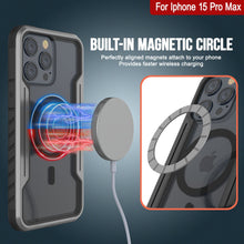 Load image into Gallery viewer, Punkcase iPhone 15 Pro Max Armor Stealth MAG Defense Case Protective Military Grade Multilayer Cover [Grey-Black]
