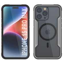 Load image into Gallery viewer, Punkcase iPhone 15 Pro Max Armor Stealth MAG Defense Case Protective Military Grade Multilayer Cover [Grey-Black]
