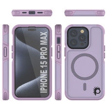 Load image into Gallery viewer, PunkCase iPhone 15 Pro Max Case, [Spartan 2.0 Series] Clear Rugged Heavy Duty Cover W/Built in Screen Protector [lilac]
