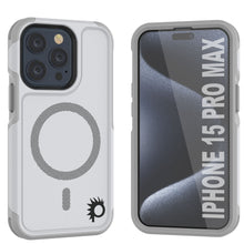 Load image into Gallery viewer, PunkCase iPhone 15 Pro Max Case, [Spartan 2.0 Series] Clear Rugged Heavy Duty Cover W/Built in Screen Protector [white]
