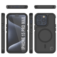 Load image into Gallery viewer, PunkCase iPhone 15 Pro Max Case, [Spartan 2.0 Series] Clear Rugged Heavy Duty Cover W/Built in Screen Protector [Black]
