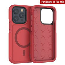Load image into Gallery viewer, PunkCase iPhone 15 Pro Max Case, [Spartan 2.0 Series] Clear Rugged Heavy Duty Cover W/Built in Screen Protector [red]

