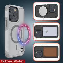 Load image into Gallery viewer, PunkCase iPhone 15 Pro Max Case, [Spartan 2.0 Series] Clear Rugged Heavy Duty Cover W/Built in Screen Protector [white]
