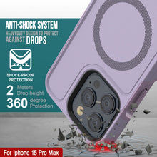 Load image into Gallery viewer, PunkCase iPhone 15 Pro Max Case, [Spartan 2.0 Series] Clear Rugged Heavy Duty Cover W/Built in Screen Protector [lilac]
