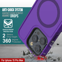 Load image into Gallery viewer, PunkCase iPhone 15 Pro Max Case, [Spartan 2.0 Series] Clear Rugged Heavy Duty Cover W/Built in Screen Protector [purple]
