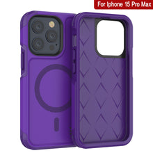 Load image into Gallery viewer, PunkCase iPhone 15 Pro Max Case, [Spartan 2.0 Series] Clear Rugged Heavy Duty Cover W/Built in Screen Protector [purple]
