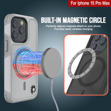 Load image into Gallery viewer, PunkCase iPhone 15 Pro Max Case, [Spartan 2.0 Series] Clear Rugged Heavy Duty Cover W/Built in Screen Protector [white]
