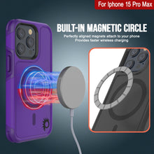 Load image into Gallery viewer, PunkCase iPhone 15 Pro Max Case, [Spartan 2.0 Series] Clear Rugged Heavy Duty Cover W/Built in Screen Protector [purple]

