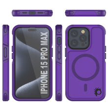 Load image into Gallery viewer, PunkCase iPhone 15 Pro Max Case, [Spartan 2.0 Series] Clear Rugged Heavy Duty Cover W/Built in Screen Protector [purple]
