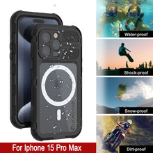 Load image into Gallery viewer, iPhone 15 Pro Max Metal Extreme 2.0 Series Aluminum Waterproof Case IP68 W/Buillt in Screen Protector [Black]
