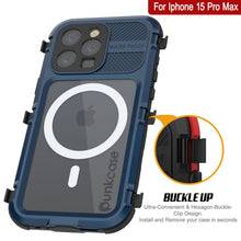 Load image into Gallery viewer, iPhone 15 Pro Max Metal Extreme 2.0 Series Aluminum Waterproof Case IP68 W/Buillt in Screen Protector [Blue]
