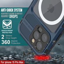 Load image into Gallery viewer, iPhone 15 Pro Max Metal Extreme 2.0 Series Aluminum Waterproof Case IP68 W/Buillt in Screen Protector [Blue]
