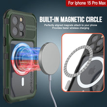 Load image into Gallery viewer, iPhone 15 Pro Max Metal Extreme 2.0 Series Aluminum Waterproof Case IP68 W/Buillt in Screen Protector [Dark Green]
