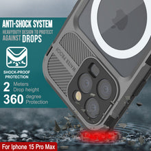 Load image into Gallery viewer, iPhone 15 Pro Max Metal Extreme 2.0 Series Aluminum Waterproof Case IP68 W/Buillt in Screen Protector [Silver]
