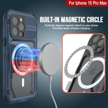 Load image into Gallery viewer, iPhone 15 Pro Max Metal Extreme 2.0 Series Aluminum Waterproof Case IP68 W/Buillt in Screen Protector [Blue]
