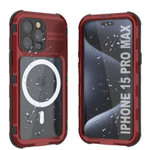 Load image into Gallery viewer, iPhone 15 Pro Max Metal Extreme 2.0 Series Aluminum Waterproof Case IP68 W/Buillt in Screen Protector [Red-Black]

