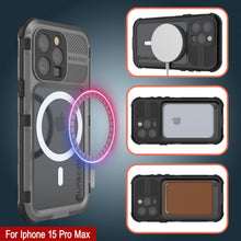 Load image into Gallery viewer, iPhone 15 Pro Max Metal Extreme 2.0 Series Aluminum Waterproof Case IP68 W/Buillt in Screen Protector [Silver]
