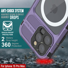 Load image into Gallery viewer, iPhone 15 Pro Max Metal Extreme 2.0 Series Aluminum Waterproof Case IP68 W/Buillt in Screen Protector [Purple]
